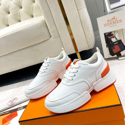 GIGA SNEAKER IN WHITE STITCHED MESH AND CALFSKIN