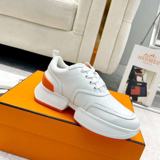 GIGA SNEAKER IN WHITE STITCHED MESH AND CALFSKIN