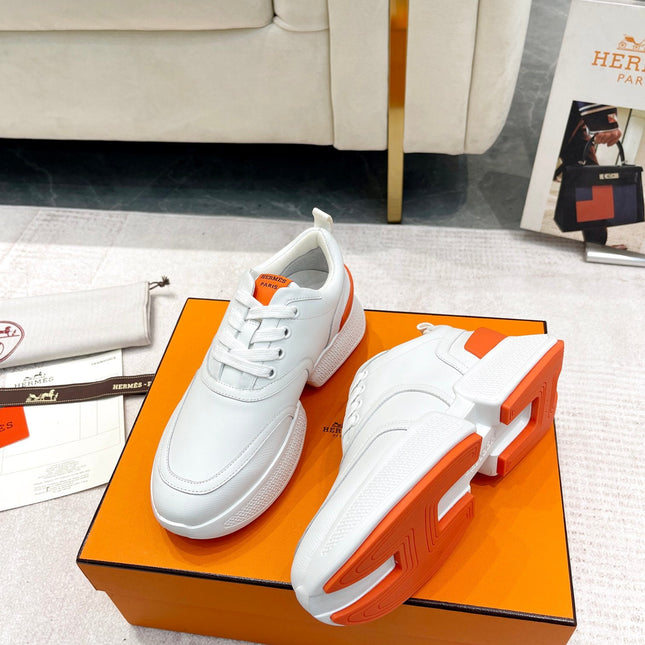 GIGA SNEAKER IN WHITE STITCHED MESH AND CALFSKIN