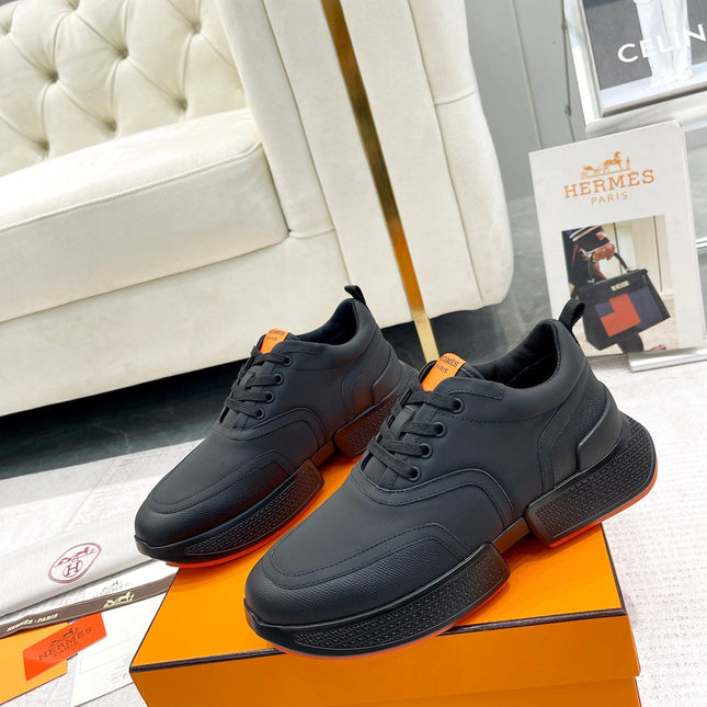 GIGA SNEAKER IN FULL BLACK STITCHED MESH AND CALFSKIN