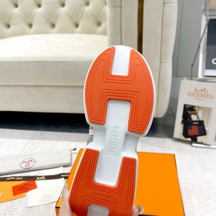 GIGA SNEAKER IN HARBOR GRAY STITCHED MESH AND WHITE CALFSKIN