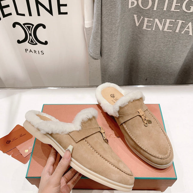 LP CHARMS WALK BABOUCHE LOAFERS CAMEL FLEECE