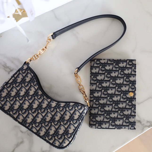 MINI 21 CHAIN HANDBAG BLACK OBLIQUE JACQUARD