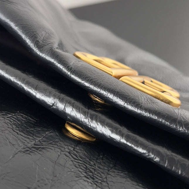 MONACO MEDIUM BAG 32 IN BLACK ARENA CALFSKIN GOLD HARDWARE