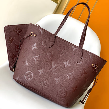 NEVERFULL MM 32 WINE MONOGRAM EMPREINTE LEATHER