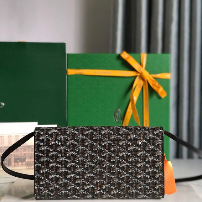 MONTE-CARLO PM CLUTCH 25 IN BLACK GOYARDINE CANVAS