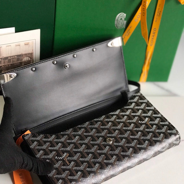MONTE-CARLO PM CLUTCH 25 IN BLACK GOYARDINE CANVAS