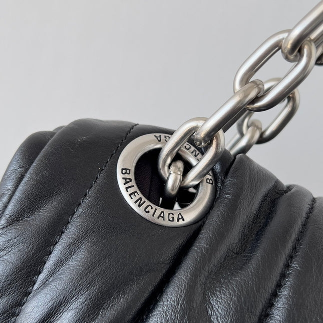MONACO BAG 43 IN BLACK QUILTED THIN CALFSKIN SILVER HARDWARE