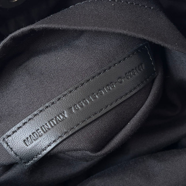 MONACO BAG 32 IN BLACK QUILTED THIN CALFSKIN SILVER HARDWARE