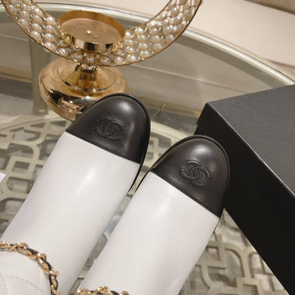 MID-HEEL ANKLE BOOTS IN WHITE CALFSKIN