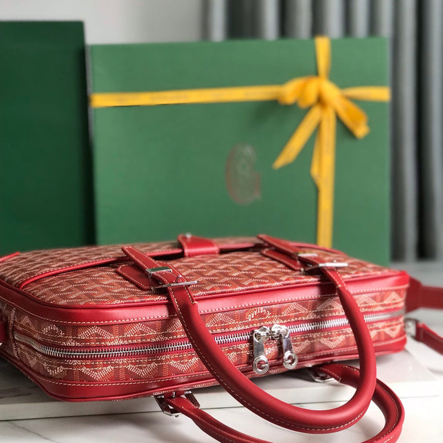 AMBASSADE DOCUMENT CASE 35 IN CLASSIC RED GOYARDINE CANVAS