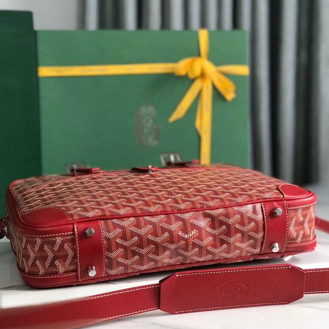 AMBASSADE DOCUMENT CASE 35 IN CLASSIC RED GOYARDINE CANVAS