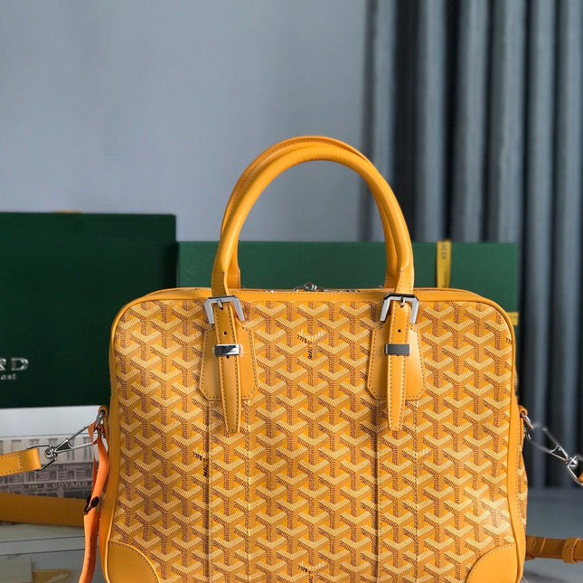 AMBASSADE DOCUMENT CASE 35 IN YELLOW GOYARDINE CANVAS