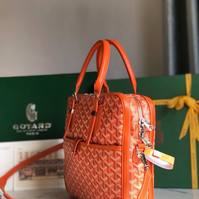 AMBASSADE DOCUMENT CASE 35 IN ORANGE GOYARDINE CANVAS
