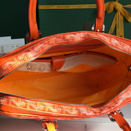 AMBASSADE DOCUMENT CASE 35 IN ORANGE GOYARDINE CANVAS