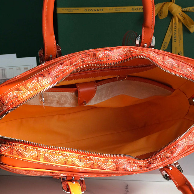 AMBASSADE DOCUMENT CASE 35 IN ORANGE GOYARDINE CANVAS