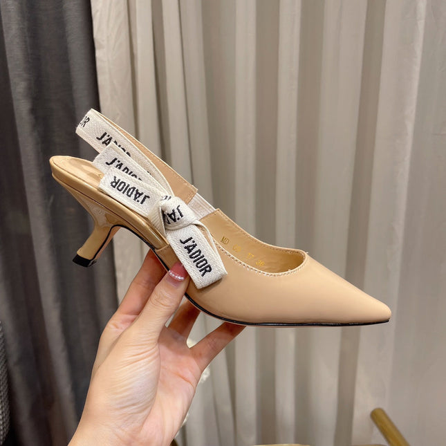 J'ADIOR SLINGBACK PUMPS IN BEIGE CALFSKIN