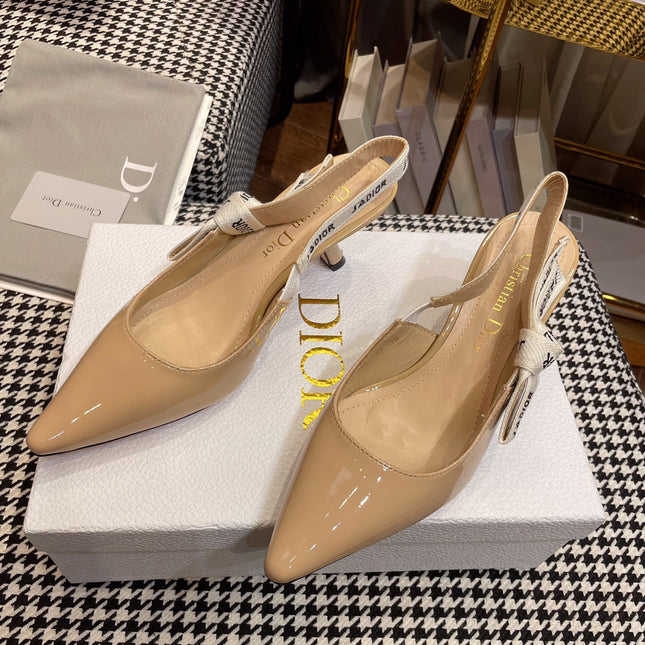 J'ADIOR SLINGBACK PUMPS IN BEIGE CALFSKIN