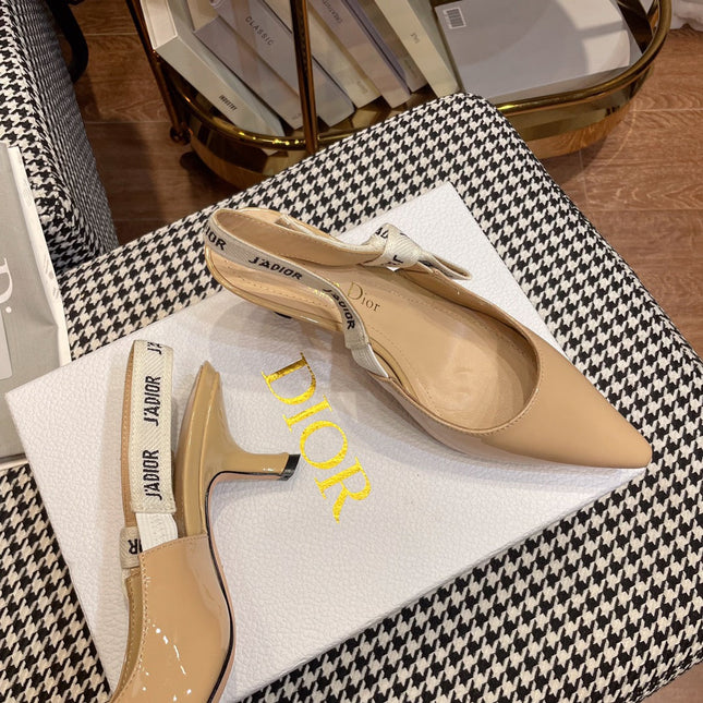 J'ADIOR SLINGBACK PUMPS IN BEIGE CALFSKIN