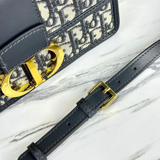 MONTAIGNE 25 BAG IN  BLUE OBLIQUE JACQUARD
