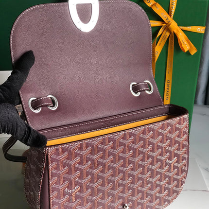 233 BAG 25 IN WINE RED CALFKIN AND GOYARDINE CANVAS