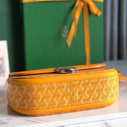 233 BAG 25 IN YELLOW CALFKIN AND GOYARDINE CANVAS