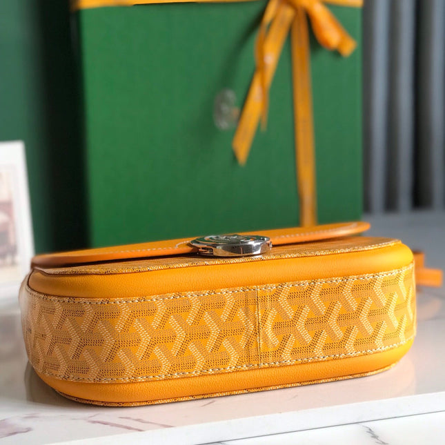 233 BAG 25 IN YELLOW CALFKIN AND GOYARDINE CANVAS