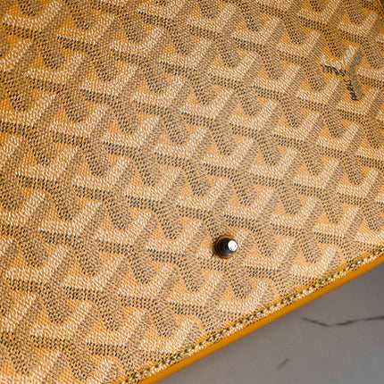233 BAG 25 IN YELLOW CALFKIN AND GOYARDINE CANVAS