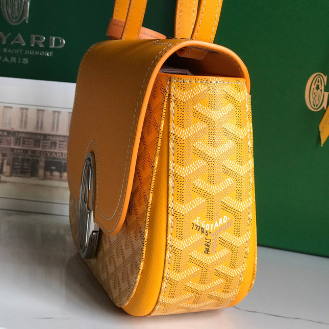 233 BAG 25 IN YELLOW CALFKIN AND GOYARDINE CANVAS