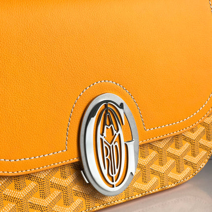 233 BAG 25 IN YELLOW CALFKIN AND GOYARDINE CANVAS