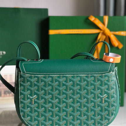 233 BAG 25 IN GREEN CALFKIN AND GOYARDINE CANVAS