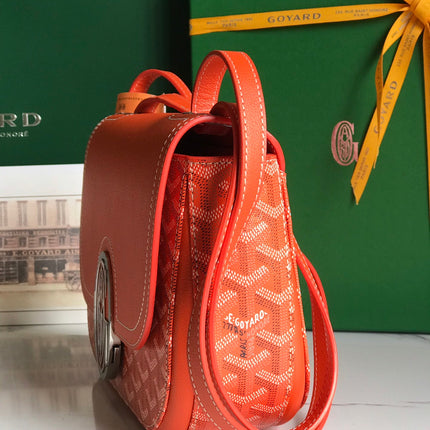 233 BAG 25 IN ORANGE CALFKIN AND GOYARDINE CANVAS