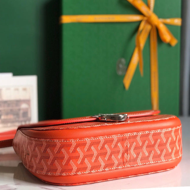 233 BAG 25 IN ORANGE CALFKIN AND GOYARDINE CANVAS