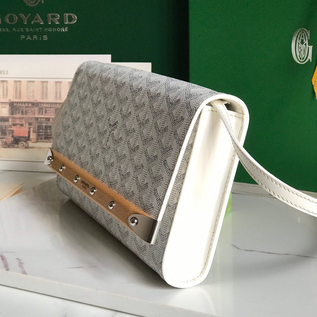 MONTE-CARLO PM CLUTCH 25 IN WHITE GOYARDINE CANVAS