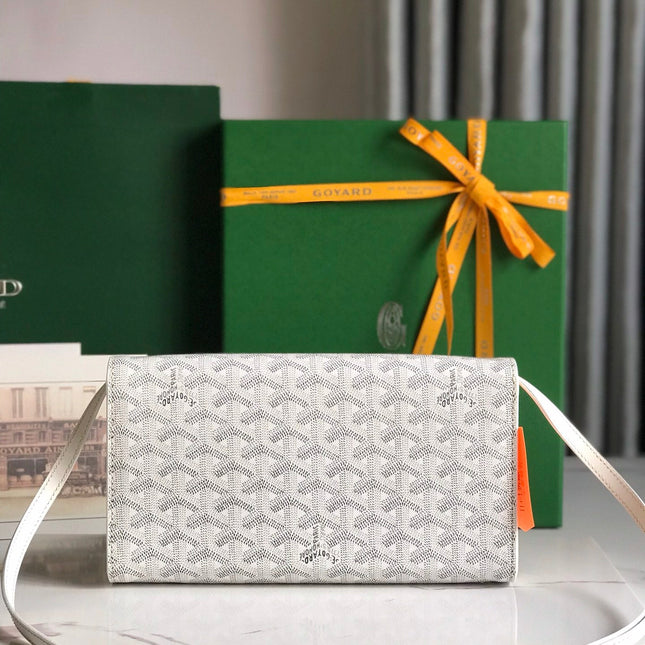 MONTE-CARLO PM CLUTCH 25 IN WHITE GOYARDINE CANVAS