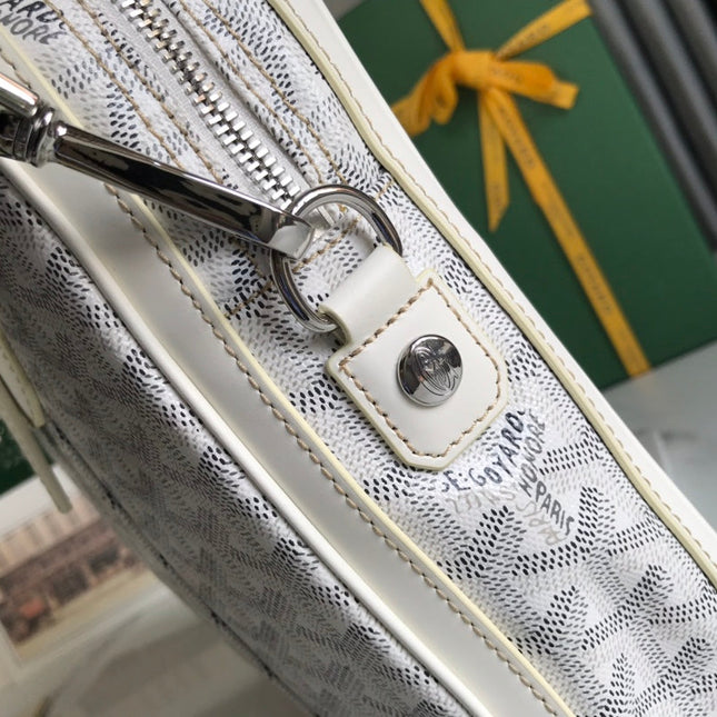 AMBASSADE DOCUMENT CASE 35 IN WHITE GOYARDINE CANVAS