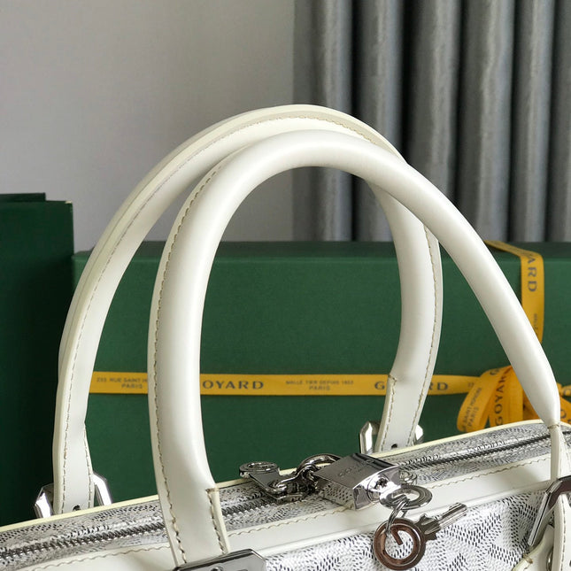 AMBASSADE DOCUMENT CASE 35 IN WHITE GOYARDINE CANVAS