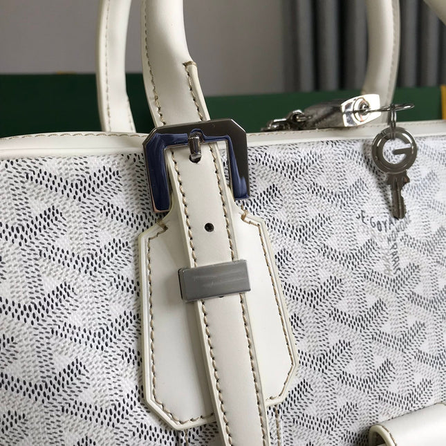 AMBASSADE DOCUMENT CASE 35 IN WHITE GOYARDINE CANVAS