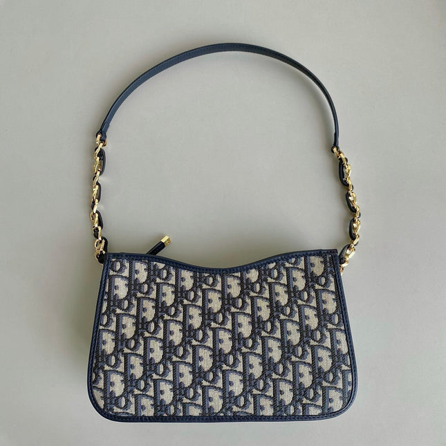 MINI HOBO 23 BAG IN BLUE OBLIQUE JACQUARD
