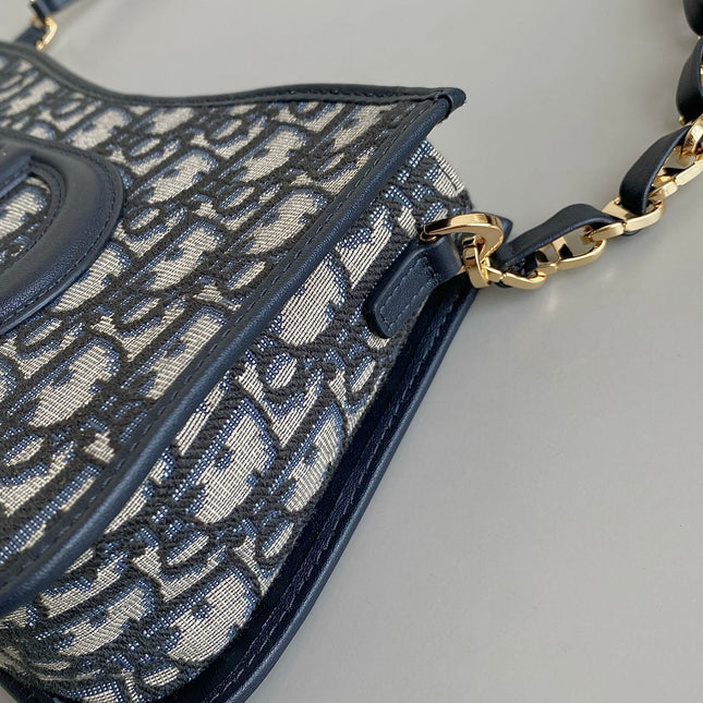 MINI HOBO 23 BAG IN BLUE OBLIQUE JACQUARD