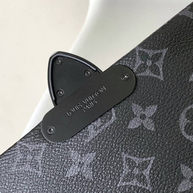 S-CAPE MESSENGER BAG 28 IN BLACK MONOGRAM ECLIPSE CANVAS