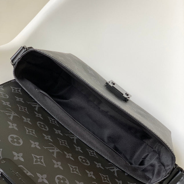 S-CAPE MESSENGER BAG 28 IN BLACK MONOGRAM ECLIPSE CANVAS