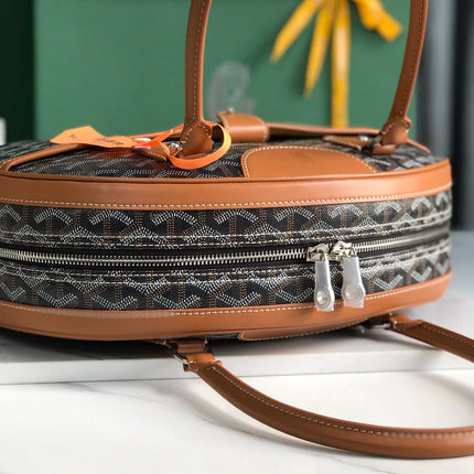 SAINT JEANNE BAG 35 IN BROWN GOYARDINE CANVAS AND CALFSKIN