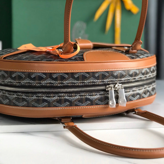 SAINT JEANNE BAG 35 IN BROWN GOYARDINE CANVAS AND CALFSKIN