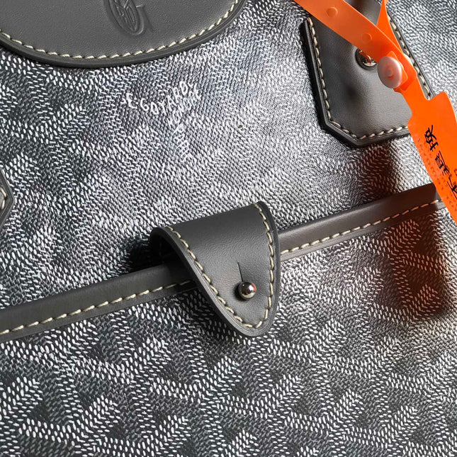 SAINT JEANNE BAG 35 IN GREY GOYARDINE CANVAS AND CALFSKIN