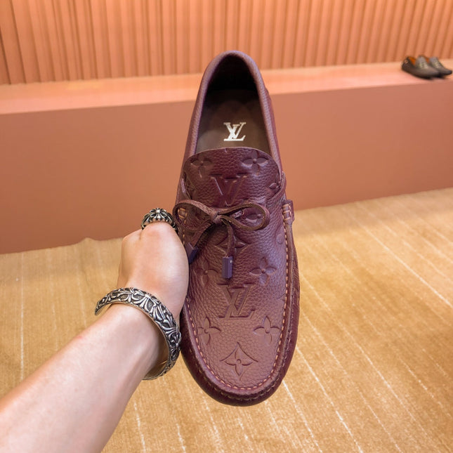 LV LOAFER IN JAM PURPLE EMBOSSED CALFSKIN