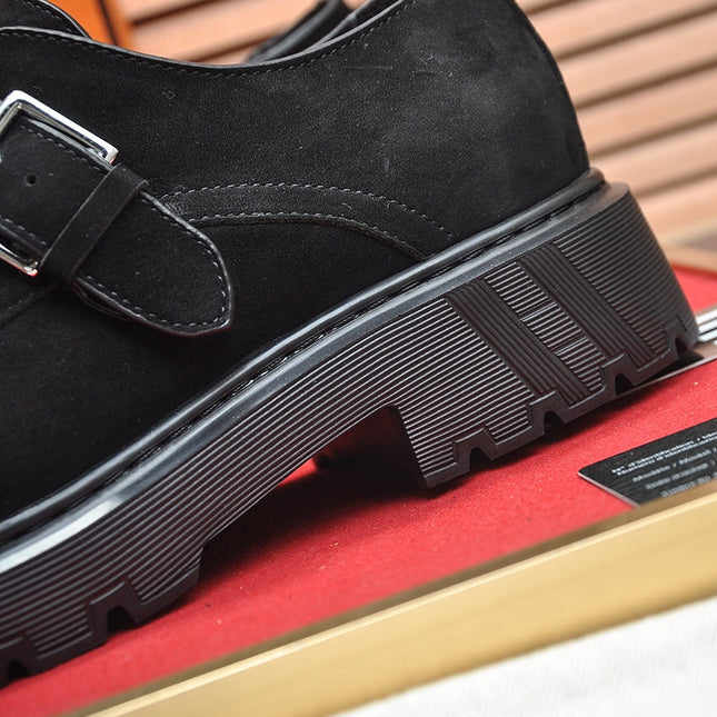 HM MONK STRAP BLACK SUEDE
