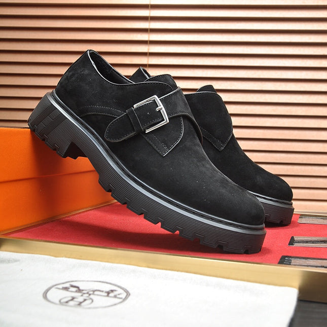 HM MONK STRAP BLACK SUEDE