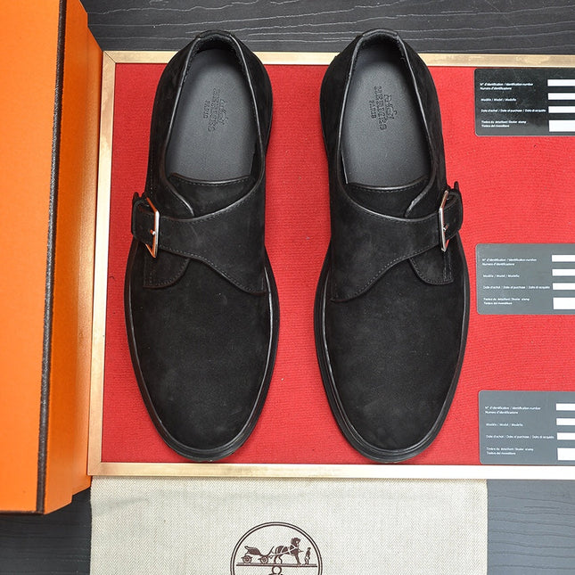 HM MONK STRAP BLACK SUEDE