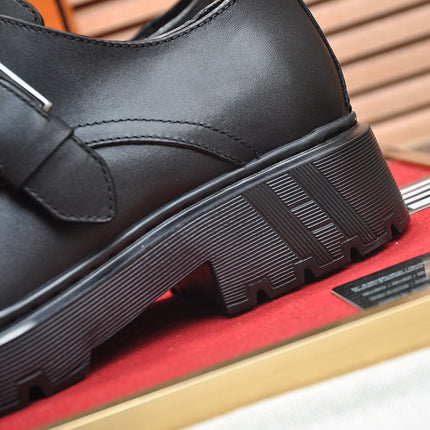 HM MONK STRAP BLACK CALFSKIN